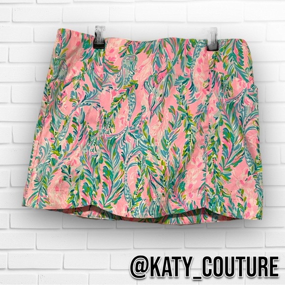 LILLY PULITZER BEKI UNICORN OF THE SEA STRETCH SKORT, SIZE 16, NWOT. - Picture 1 of 4